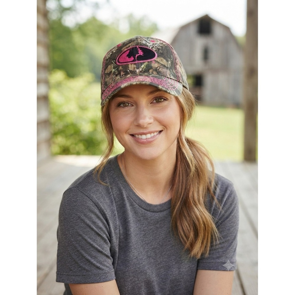Signatures Camo Hat Pink Stitching Mossy Oak Baseball Cap Accessories